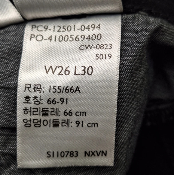 Levi's Black 501 Button Fly 26x30 Straight Leg Original Fit Frayed Raw Hem Jeans - Picture 9 of 15